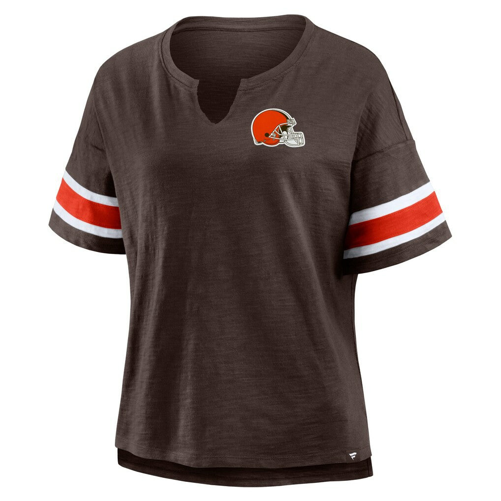 Cleveland Browns Women's Redzone Curl Route T-Shirt - Brown - Fanatics