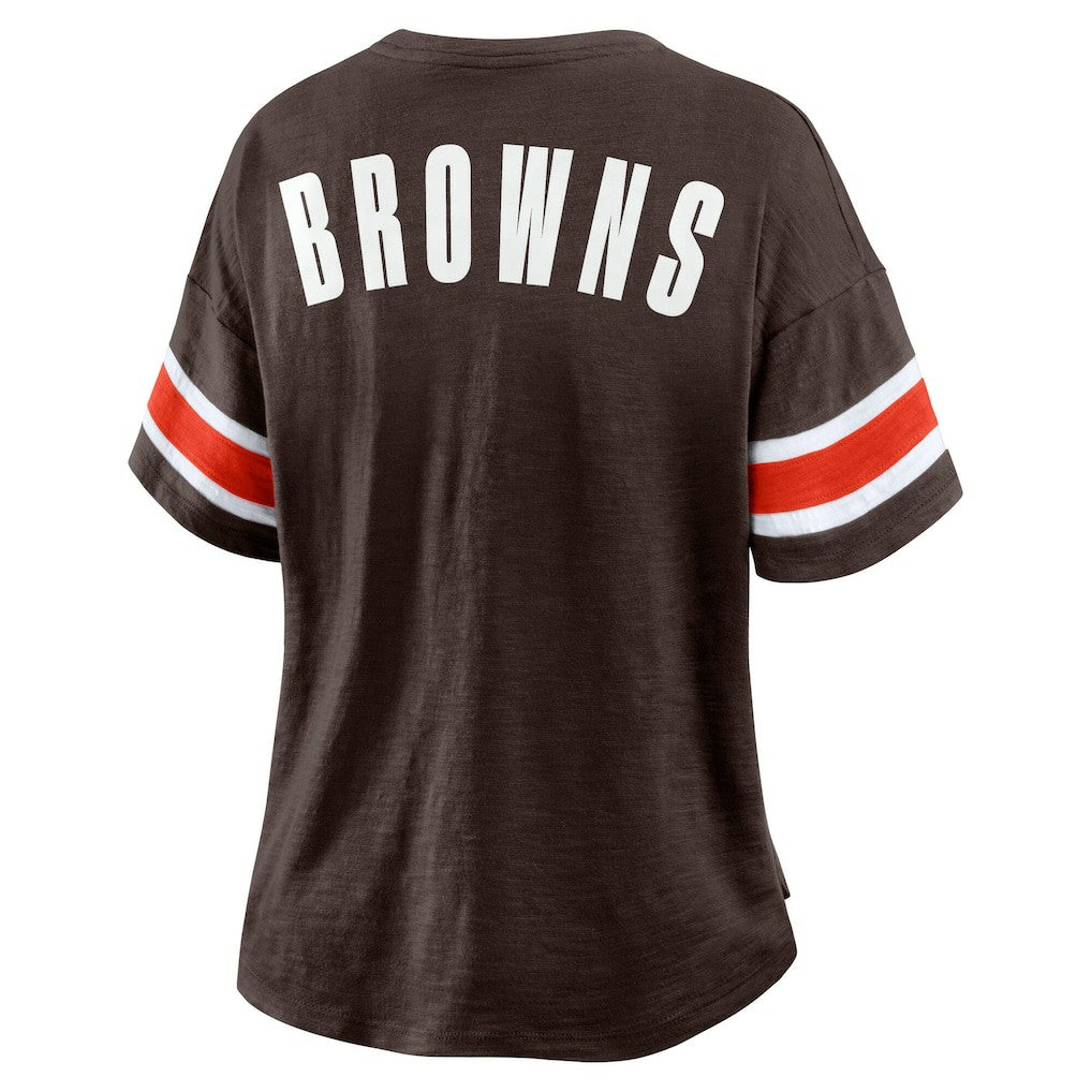 Cleveland Browns Women's Redzone Curl Route T-Shirt - Brown - Fanatics