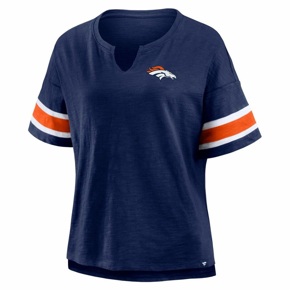 Denver Broncos Women's Redzone Curl Route T-Shirt - Navy - Fanatics