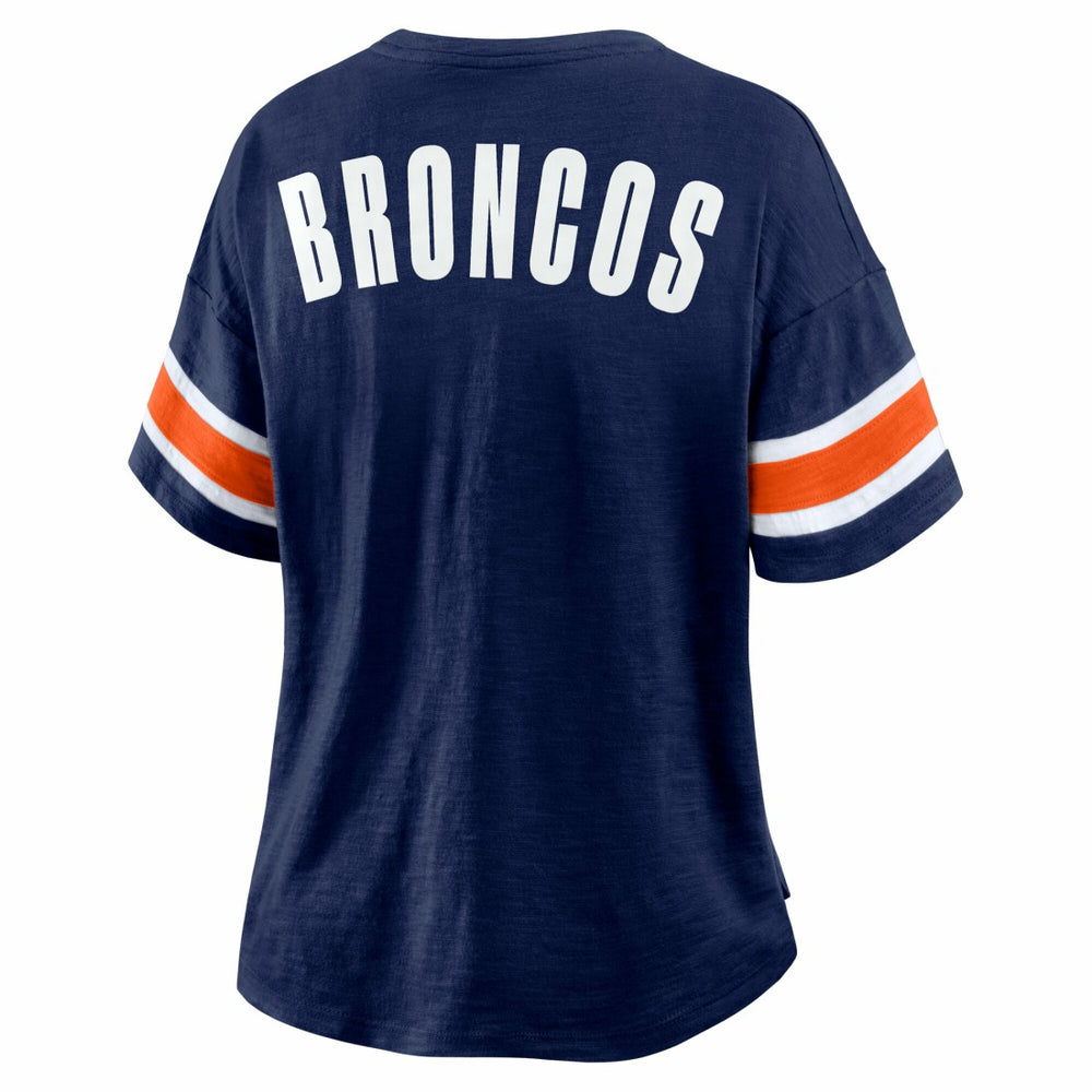 Denver Broncos Women's Redzone Curl Route T-Shirt - Navy - Fanatics