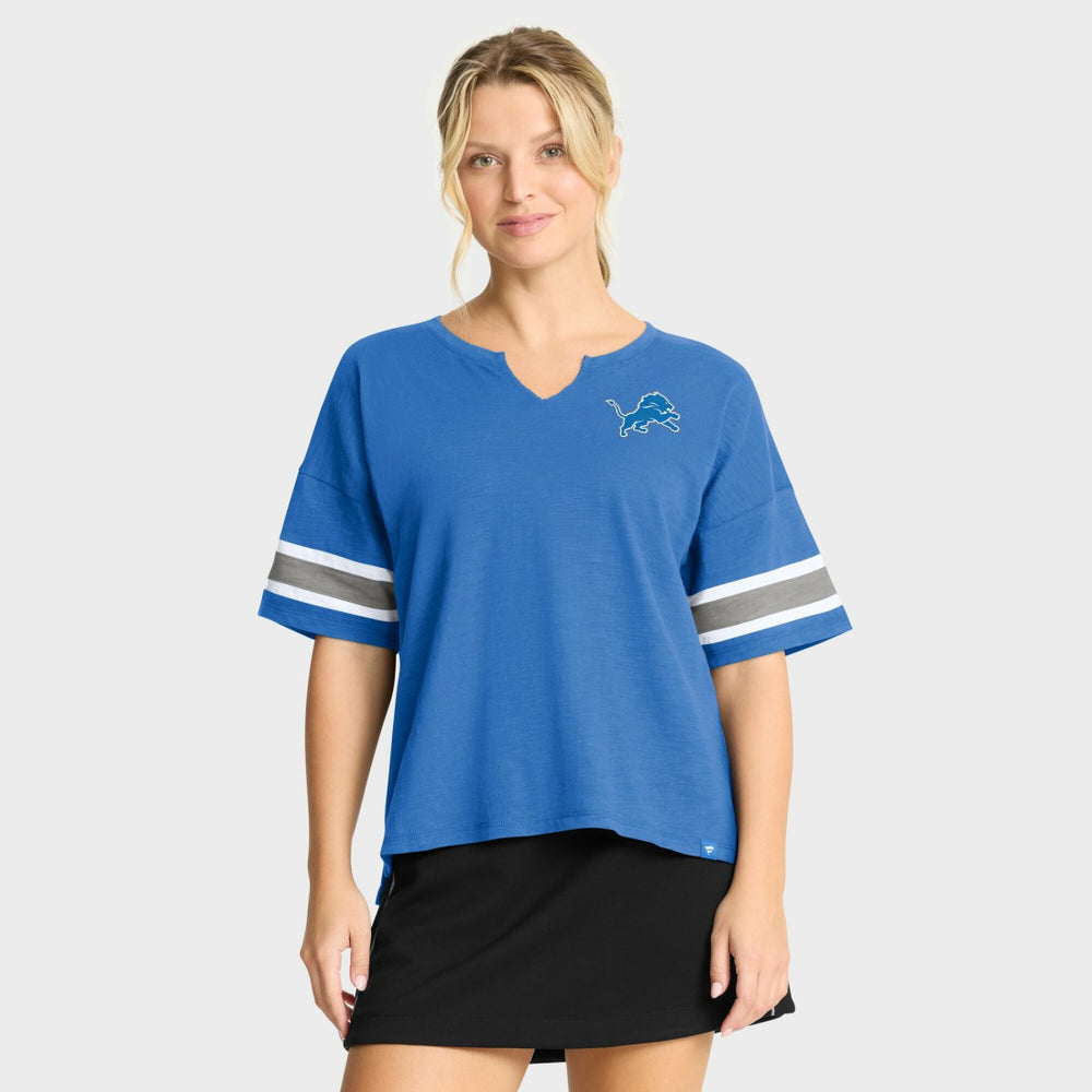 Detroit Lions Women's Redzone Curl Route T-Shirt - Blue - Fanatics
