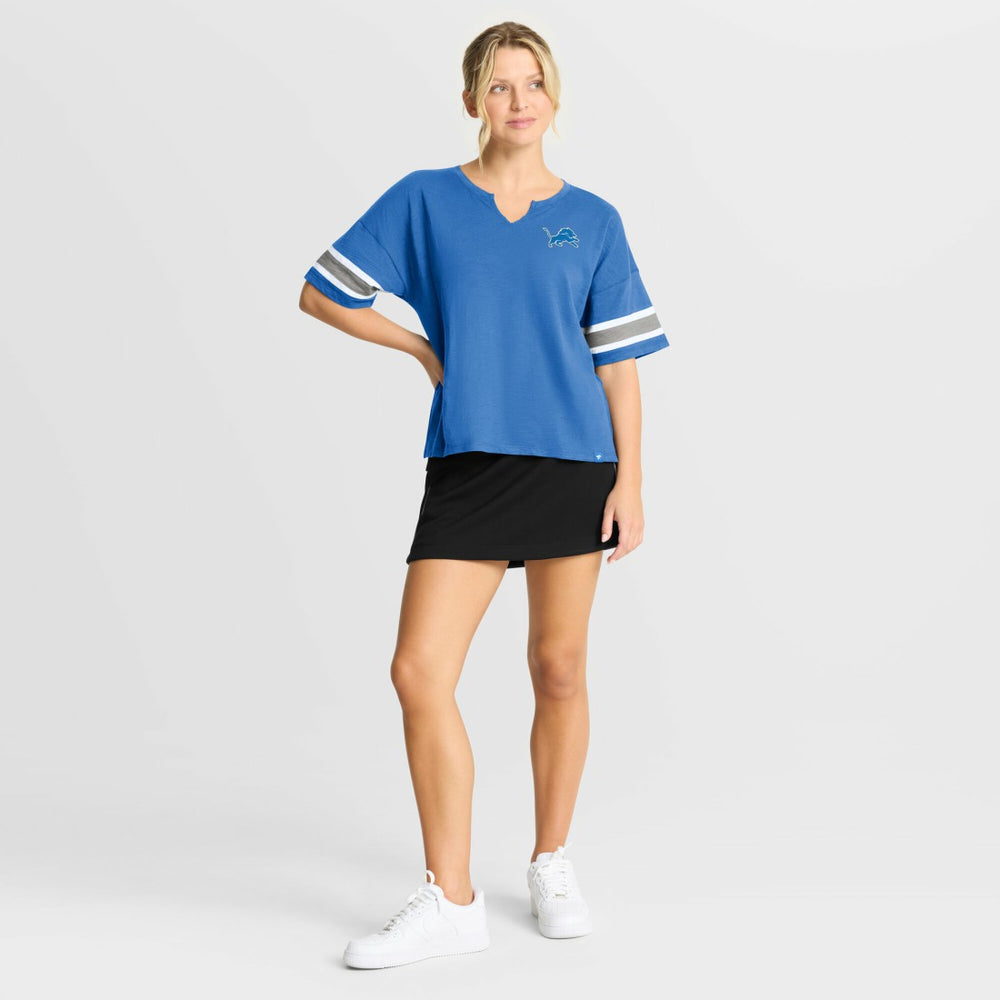 Detroit Lions Women's Redzone Curl Route T-Shirt - Blue - Fanatics