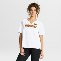 Washington Commanders Women's Redzone Slub Boxy T-Shirt - White - Fanatics