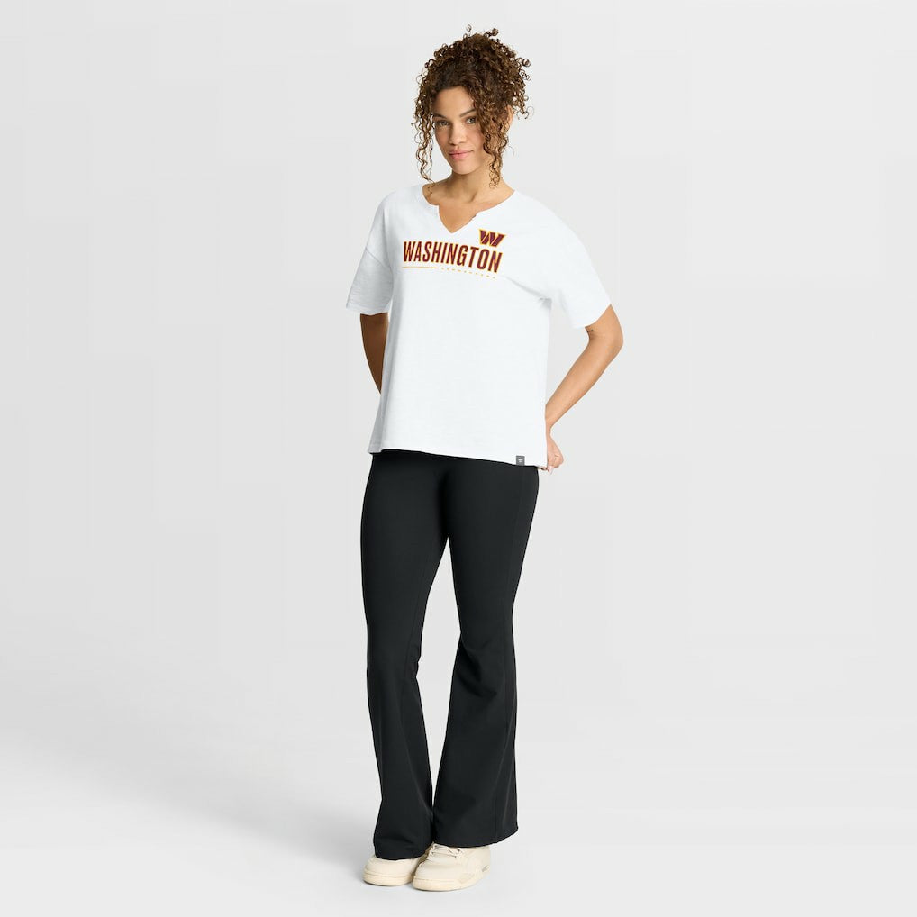 Washington Commanders Women's Redzone Slub Boxy T-Shirt - White - Fanatics