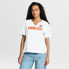 Kansas City Chiefs Women's Redzone Slub Boxy T-Shirt - White - Fanatics