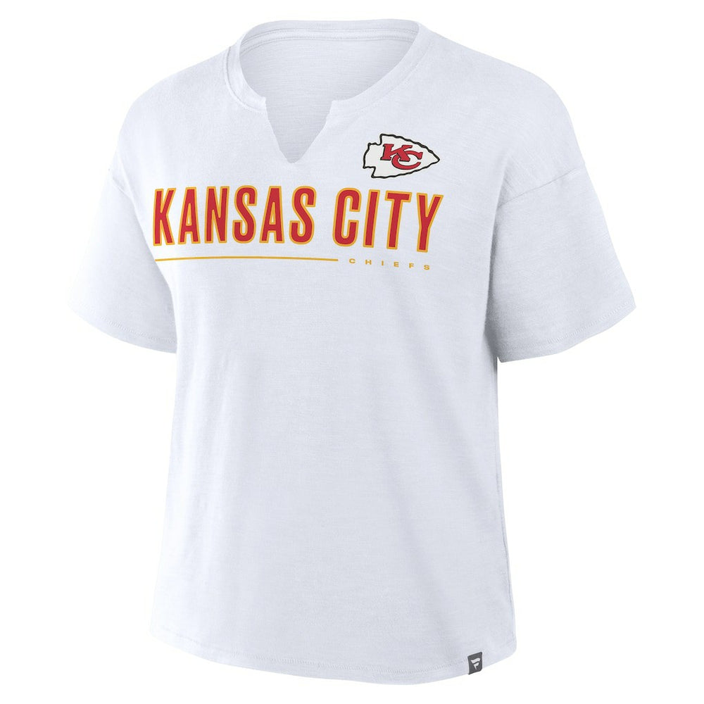 Kansas City Chiefs Women's Redzone Slub Boxy T-Shirt - White - Fanatics