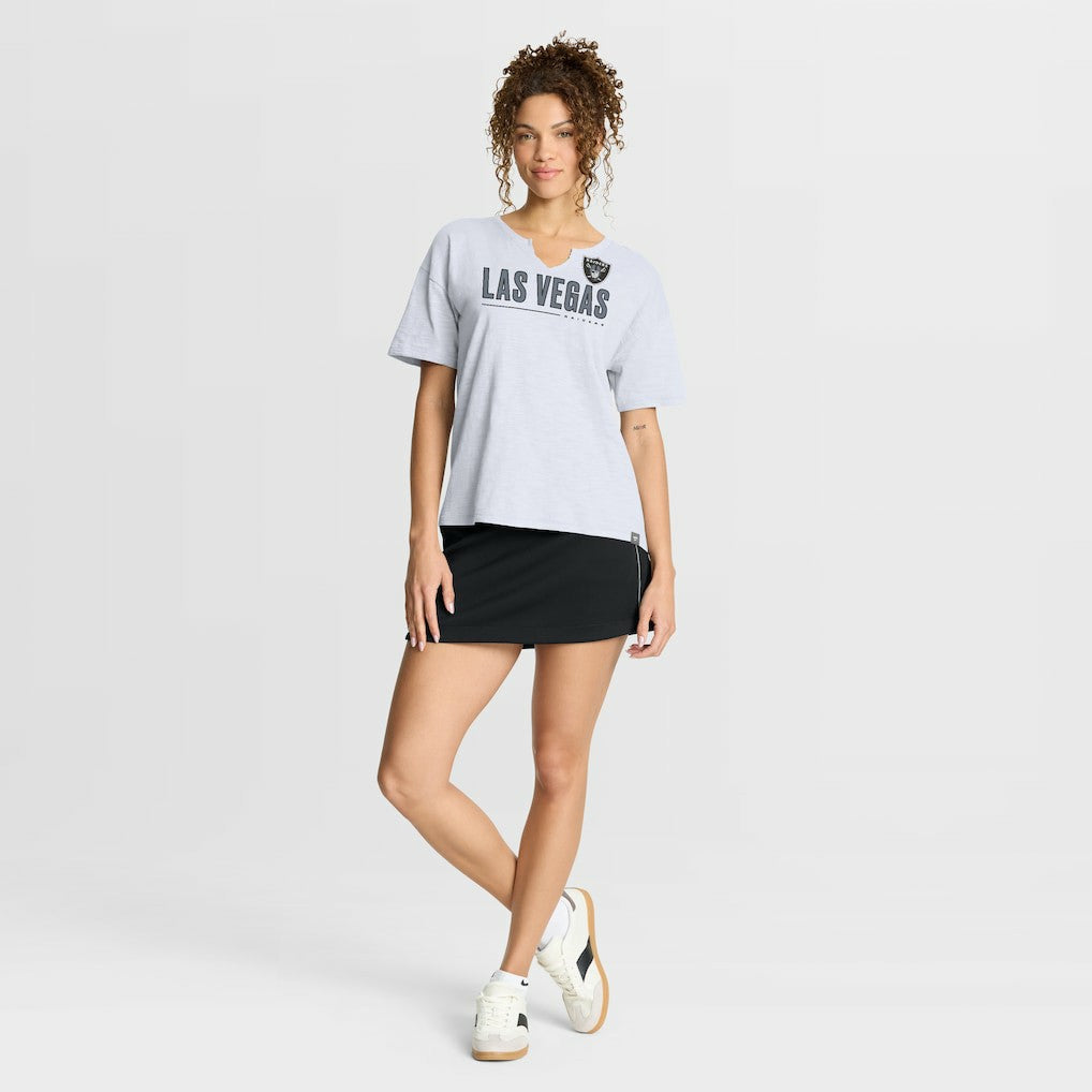 Las Vegas Raiders Women's Redzone Slub Boxy T-Shirt - White - Fanatics