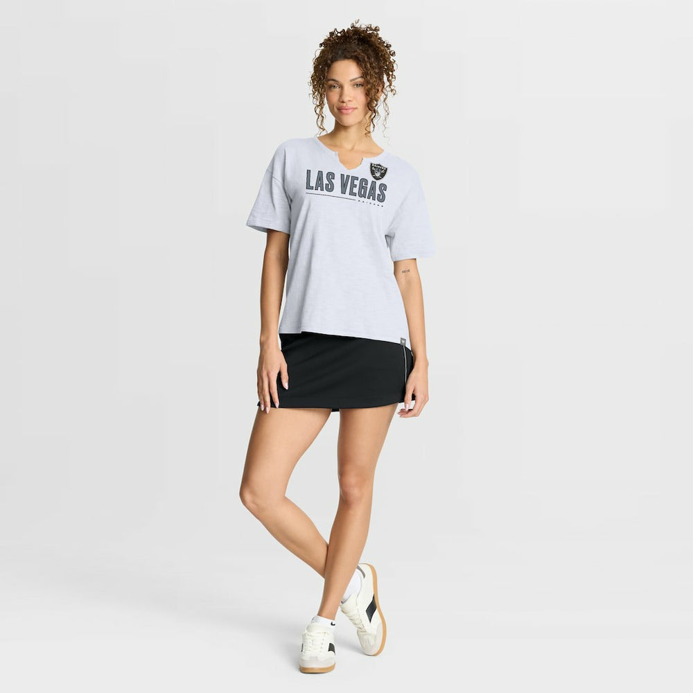 Las Vegas Raiders Women's Redzone Slub Boxy T-Shirt - White - Fanatics