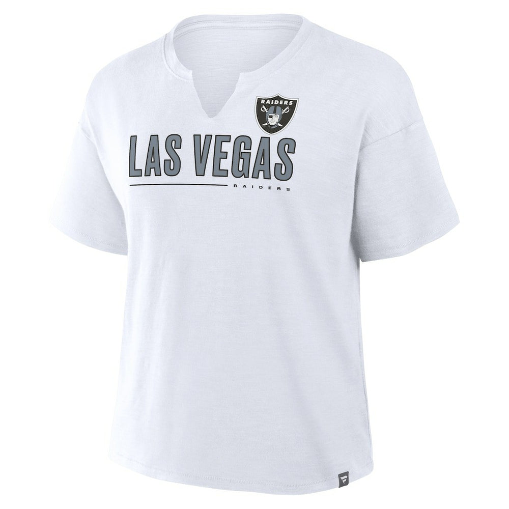 Las Vegas Raiders Women's Redzone Slub Boxy T-Shirt - White - Fanatics