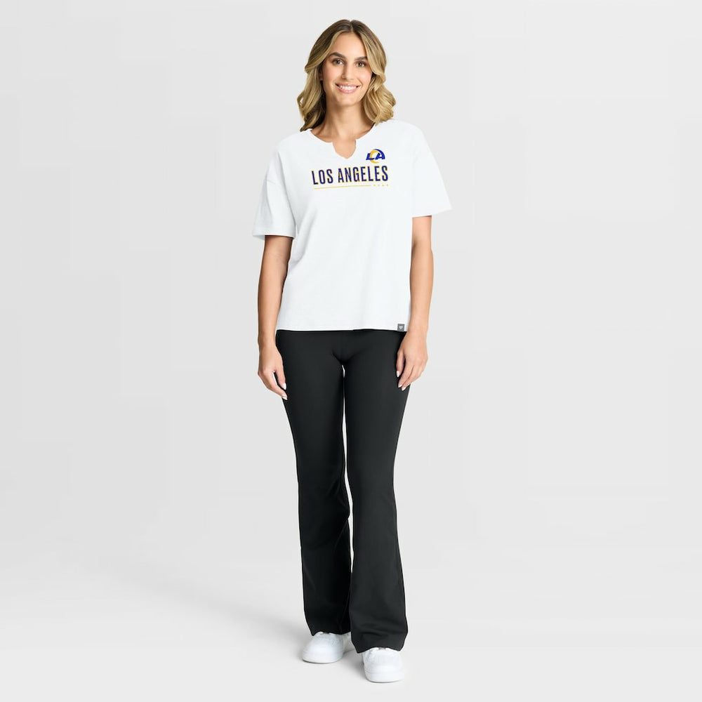 Los Angeles Rams Women's Redzone Slub Boxy T-Shirt - White - Fanatics