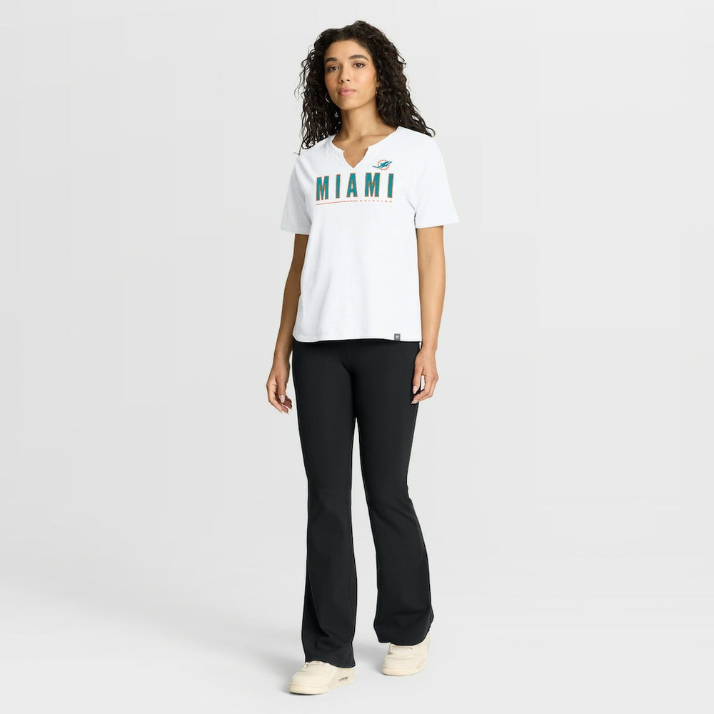 Miami Dolphins Women's Redzone Slub Boxy T-Shirt - White - Fanatics