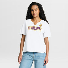 Minnesota Vikings Women's Redzone Slub Boxy T-Shirt - White - Fanatics