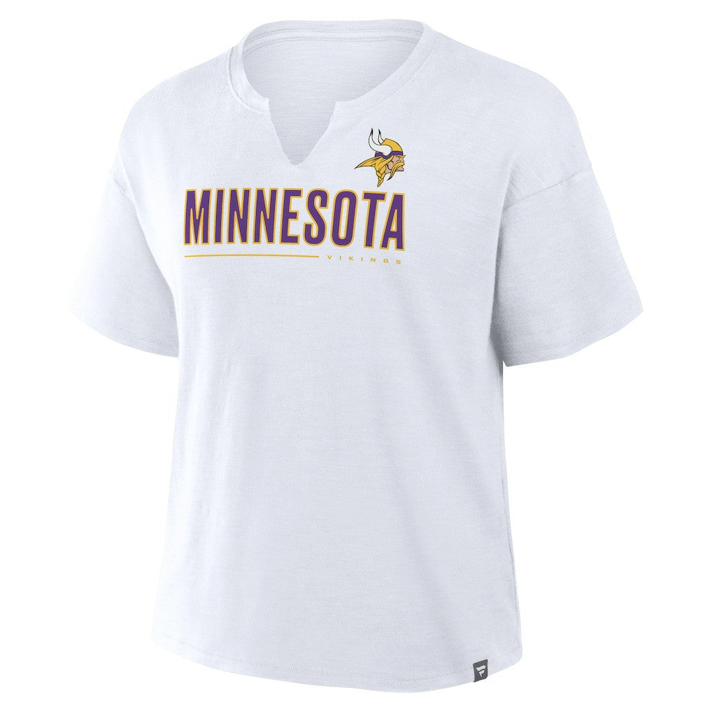 Minnesota Vikings Women's Redzone Slub Boxy T-Shirt - White - Fanatics