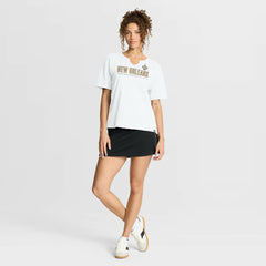 New Orleans Saints Women's Redzone Slub Boxy T-Shirt - White - Fanatics