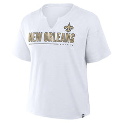 New Orleans Saints Women's Redzone Slub Boxy T-Shirt - White - Fanatics