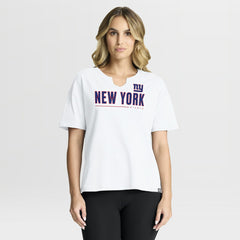 New York Giants Women's Redzone Slub Boxy T-Shirt - White - Fanatics
