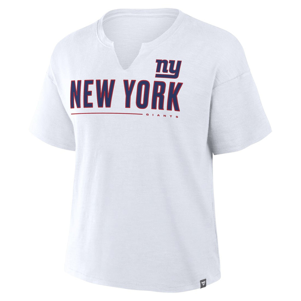New York Giants Women's Redzone Slub Boxy T-Shirt - White - Fanatics