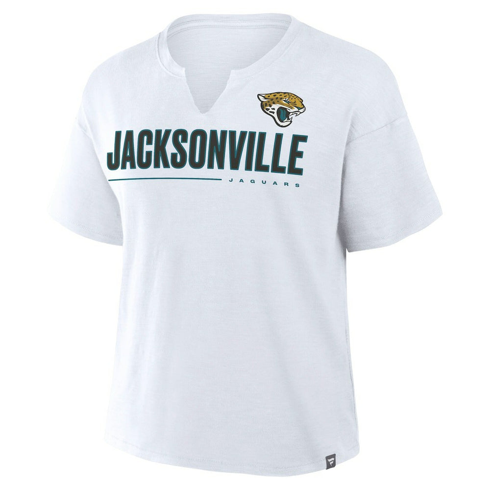 Jacksonville Jaguars Women's Redzone Slub Boxy T-Shirt - White - Fanatics