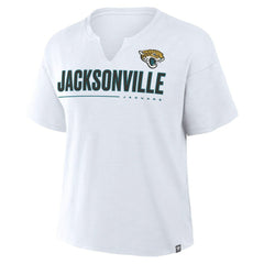 Jacksonville Jaguars Women's Redzone Slub Boxy T-Shirt - White - Fanatics