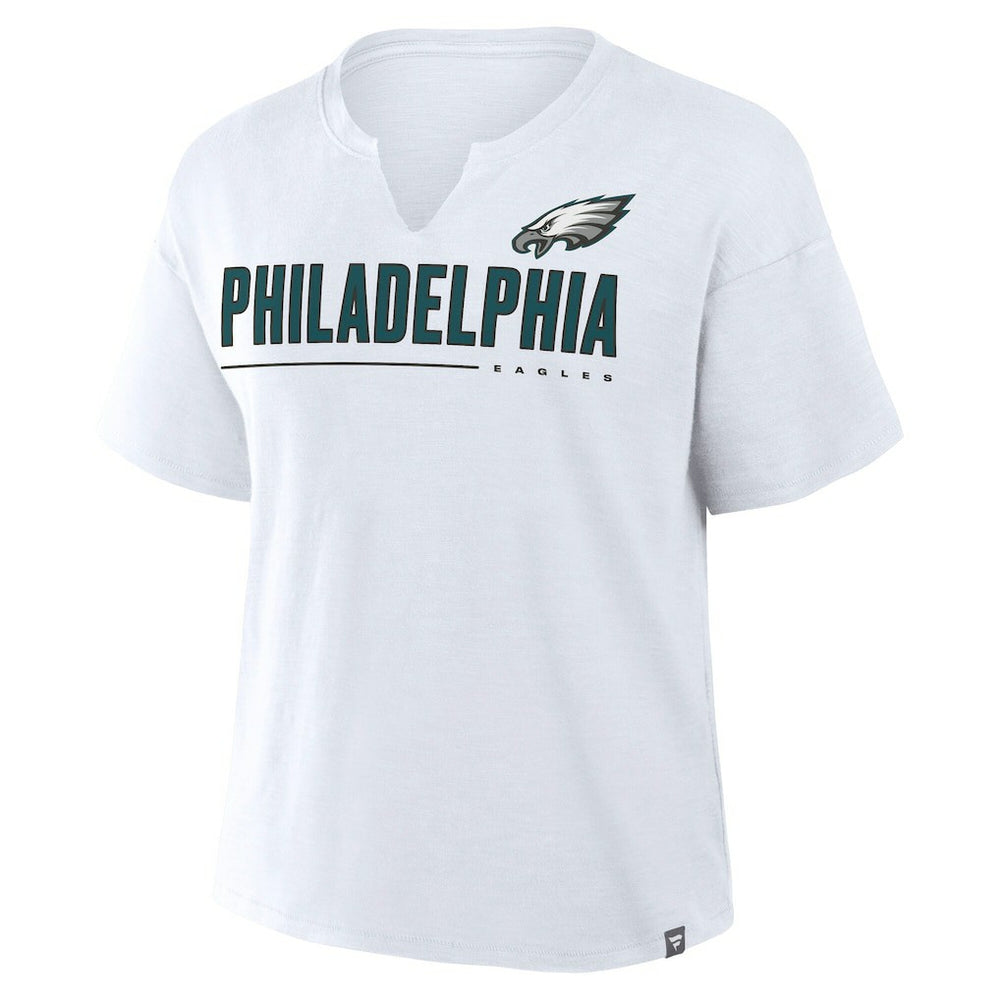 Philadelphia Eagles Women's Redzone Slub Boxy T-Shirt - White - Fanatics