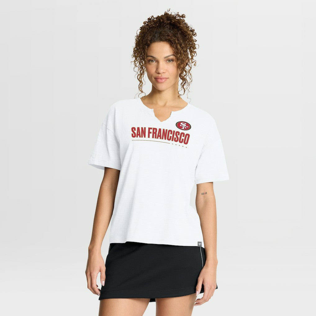 San Francisco 49ers Women's Redzone Slub Boxy T-Shirt - White - Fanatics