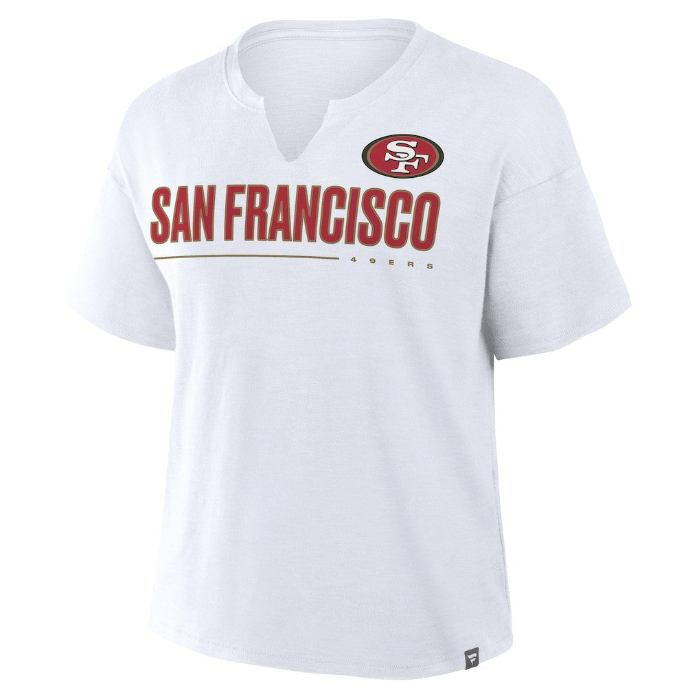 San Francisco 49ers Women's Redzone Slub Boxy T-Shirt - White - Fanatics