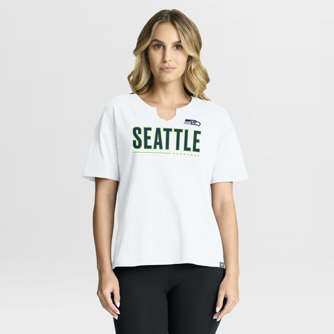 Seattle Seahawks Women's Redzone Slub Boxy T-Shirt - White - Fanatics