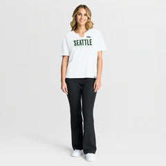Seattle Seahawks Women's Redzone Slub Boxy T-Shirt - White - Fanatics