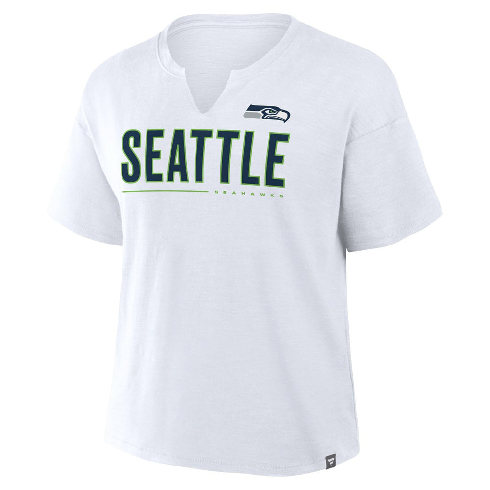 Seattle Seahawks Women's Redzone Slub Boxy T-Shirt - White - Fanatics
