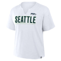 Seattle Seahawks Women's Redzone Slub Boxy T-Shirt - White - Fanatics