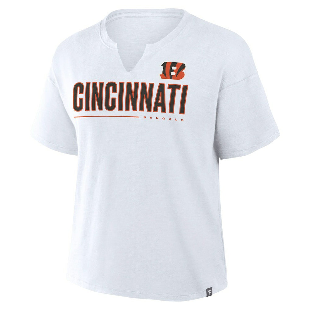 Cincinnati Bengals Women's Redzone Slub Boxy T-Shirt - White - Fanatics