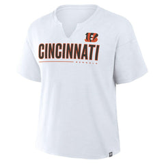 Cincinnati Bengals Women's Redzone Slub Boxy T-Shirt - White - Fanatics