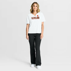 Cleveland Browns Women's Redzone Slub Boxy T-Shirt - White - Fanatics