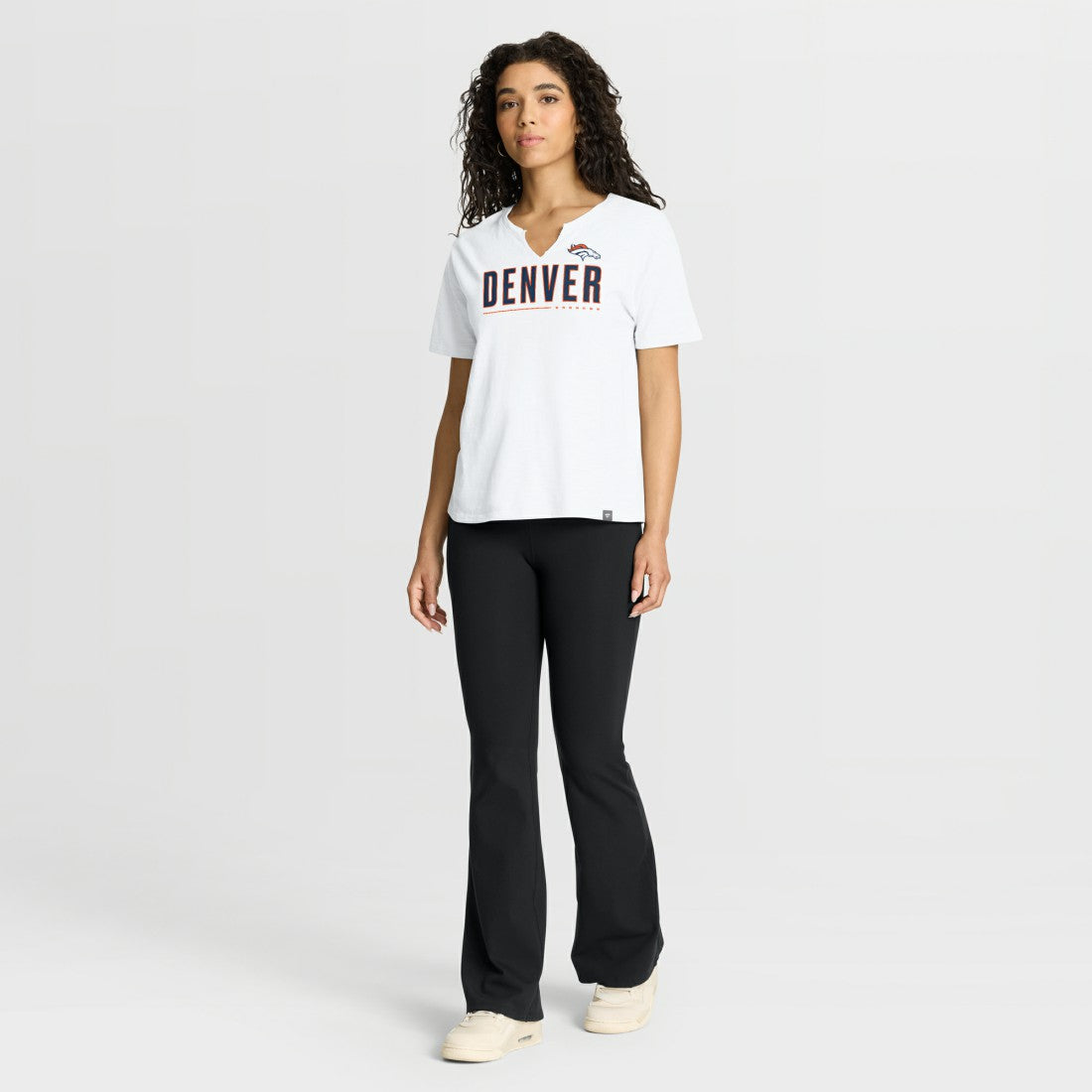 Denver Broncos Women's Redzone Slub Boxy T-Shirt - White - Fanatics