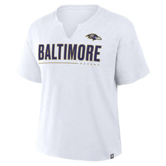 Baltimore Ravens Women's Redzone Slub Boxy T-Shirt - White - Fanatics