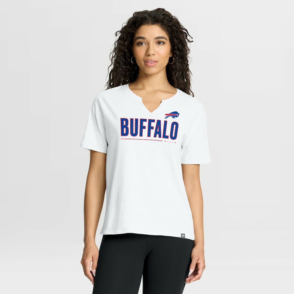 Buffalo Bills Women's Redzone Slub Boxy T-Shirt - White - Fanatics