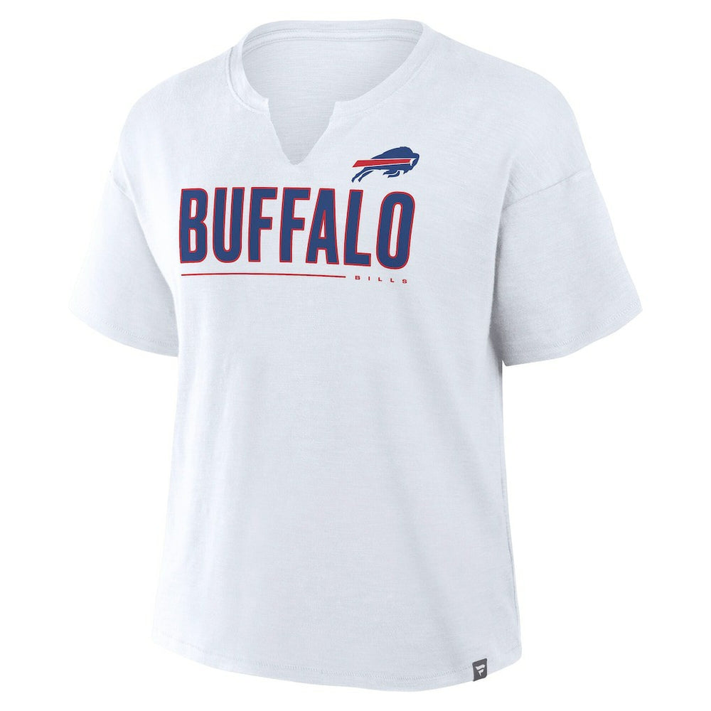 Buffalo Bills Women's Redzone Slub Boxy T-Shirt - White - Fanatics