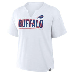 Buffalo Bills Women's Redzone Slub Boxy T-Shirt - White - Fanatics