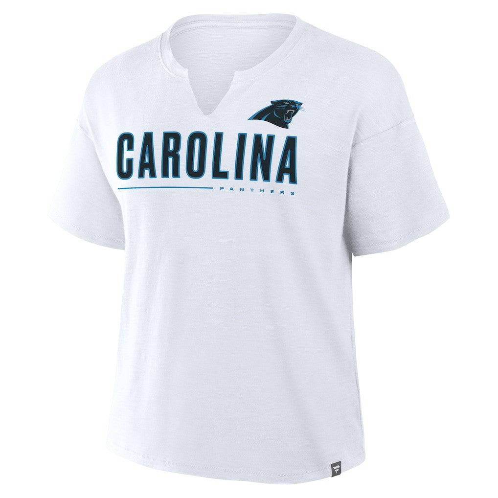 Carolina Panthers Women's Redzone Slub Boxy T-Shirt - White - Fanatics
