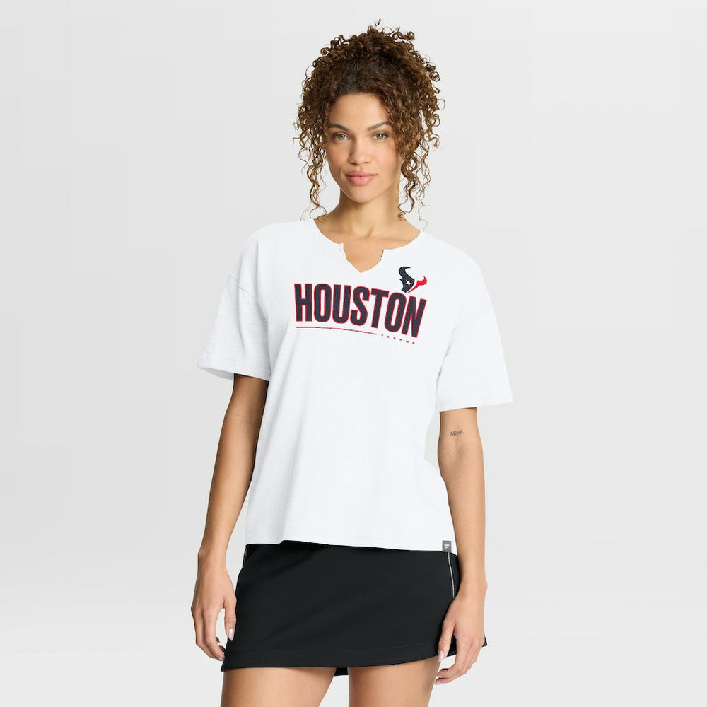 Houston Texans Women's Redzone Slub Boxy T-Shirt - White - Fanatics