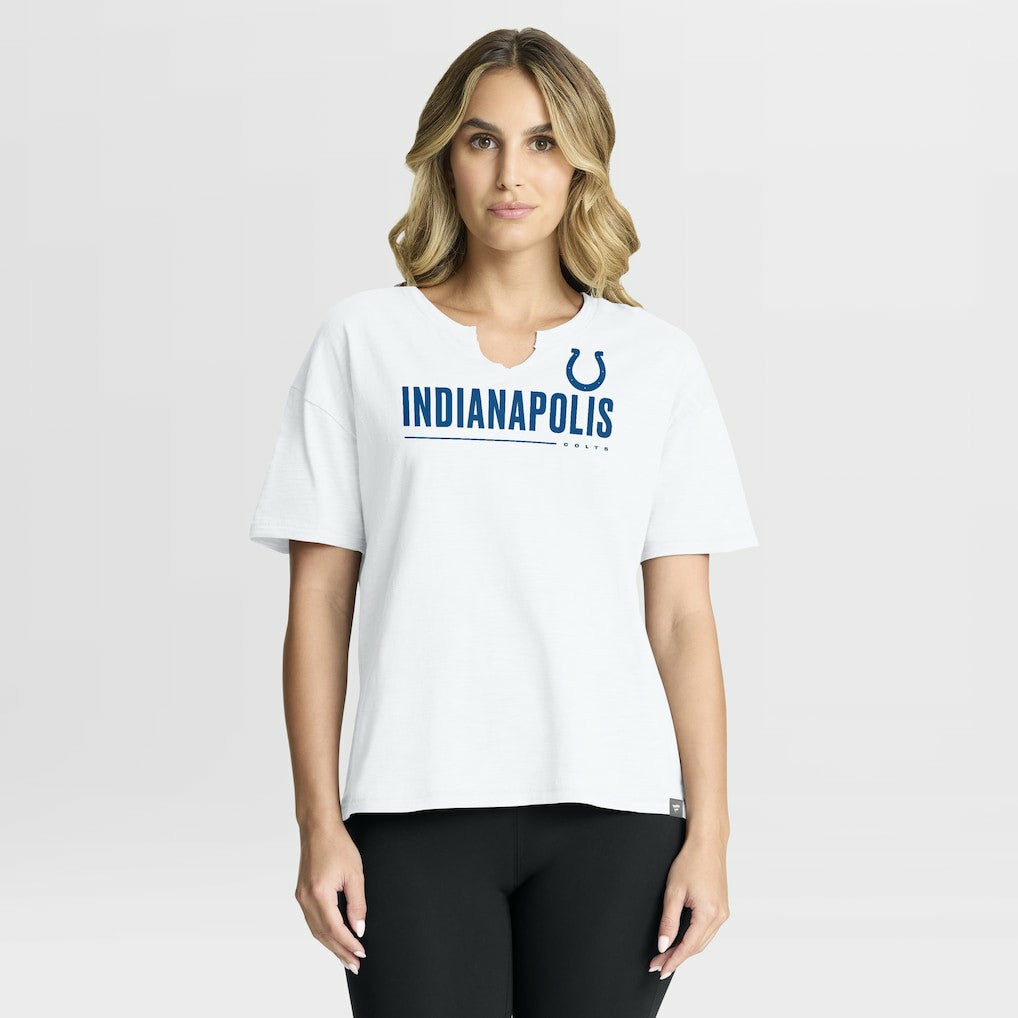Indianapolis Colts Women's Redzone Slub Boxy T-Shirt - White - Fanatics