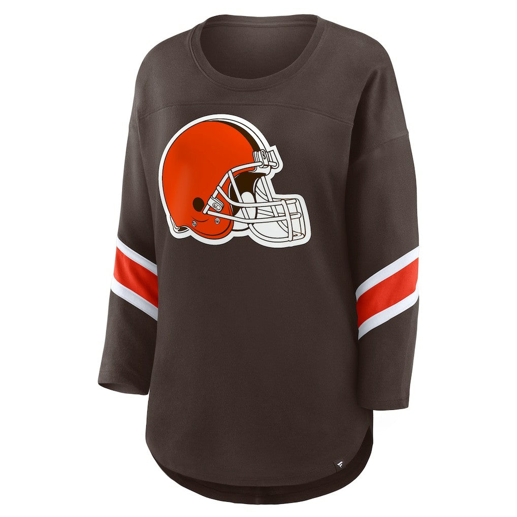 Cleveland Browns Women's Redzone 3/4-Sleeve T-Shirt - Brown - Fanatics