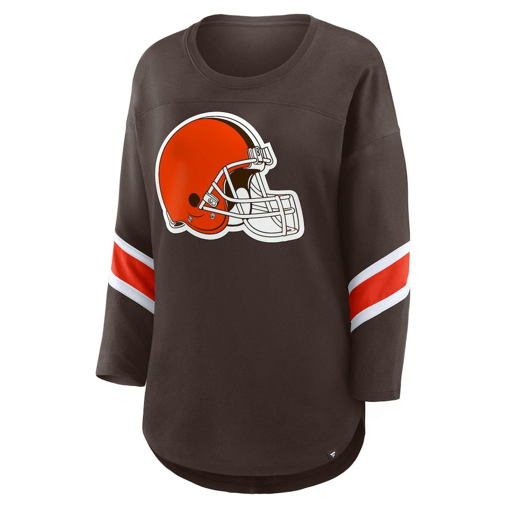 Cleveland Browns Women's Redzone 3/4-Sleeve T-Shirt - Brown - Fanatics