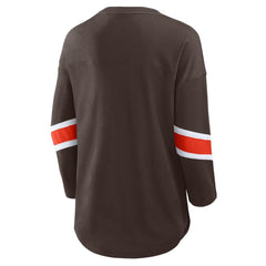 Cleveland Browns Women's Redzone 3/4-Sleeve T-Shirt - Brown - Fanatics