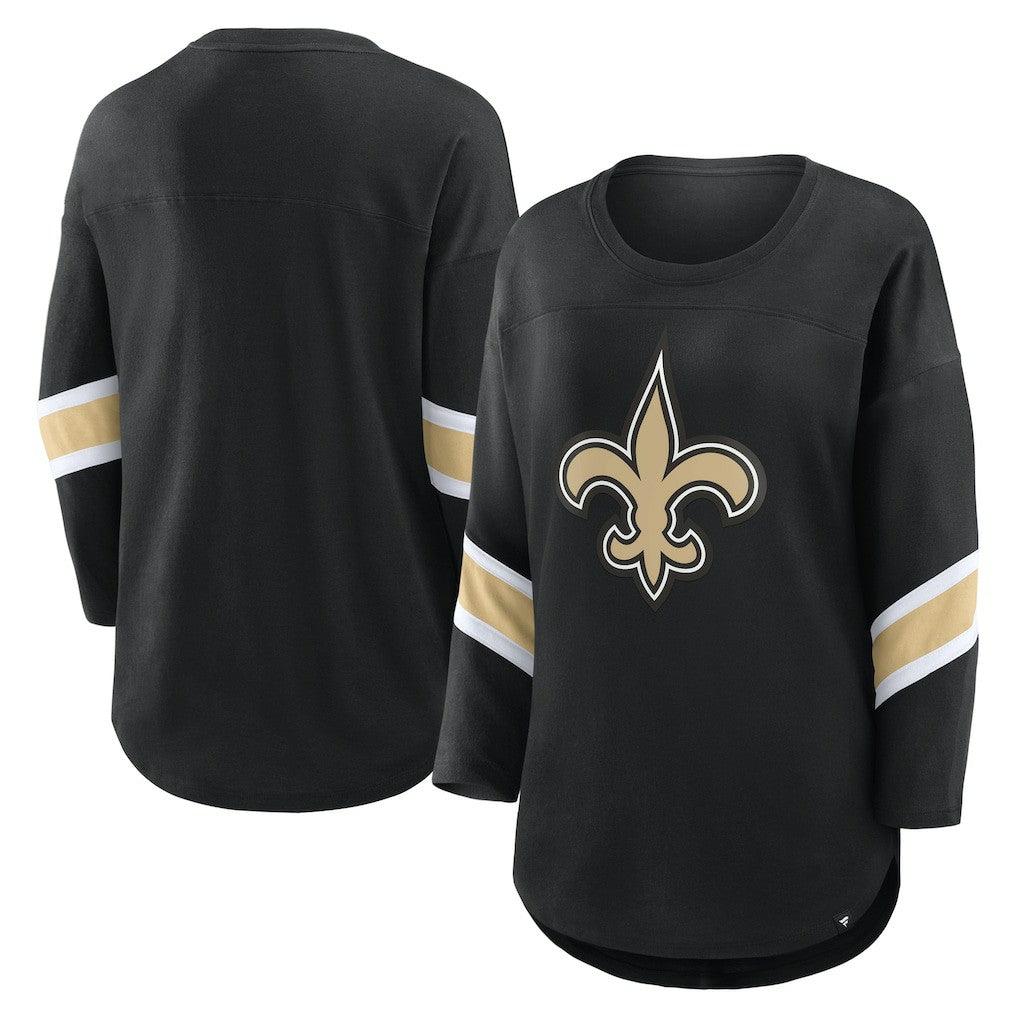 New Orleans Saints Women's Redzone 3/4-Sleeve T-Shirt - Black - Fanatics