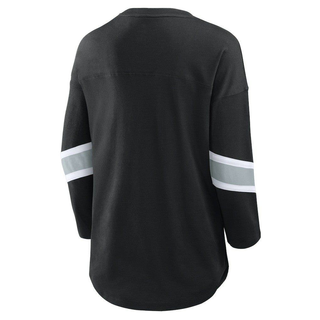 Las Vegas Raiders Women's Redzone 3/4-Sleeve T-Shirt - Black - Fanatics