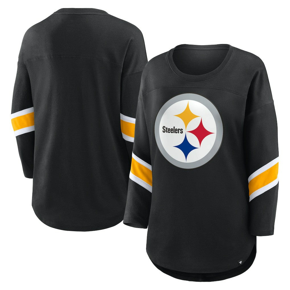 Pittsburgh Steelers Women's Redzone 3/4-Sleeve T-Shirt - Black - Fanatics