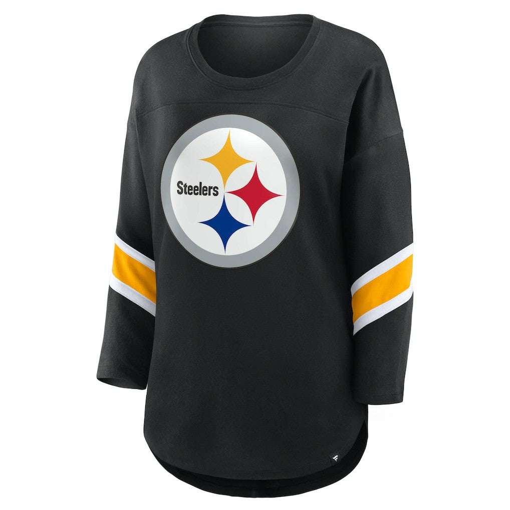 Pittsburgh Steelers Women's Redzone 3/4-Sleeve T-Shirt - Black - Fanatics