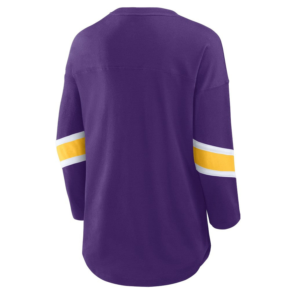 Minnesota Vikings Women's Redzone 3/4-Sleeve T-Shirt - Purple - Fanatics