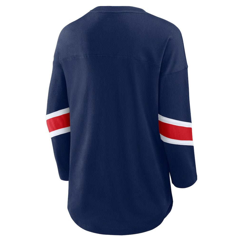 New England Patriots Women's Redzone 3/4-Sleeve T-Shirt - Navy - Fanatics
